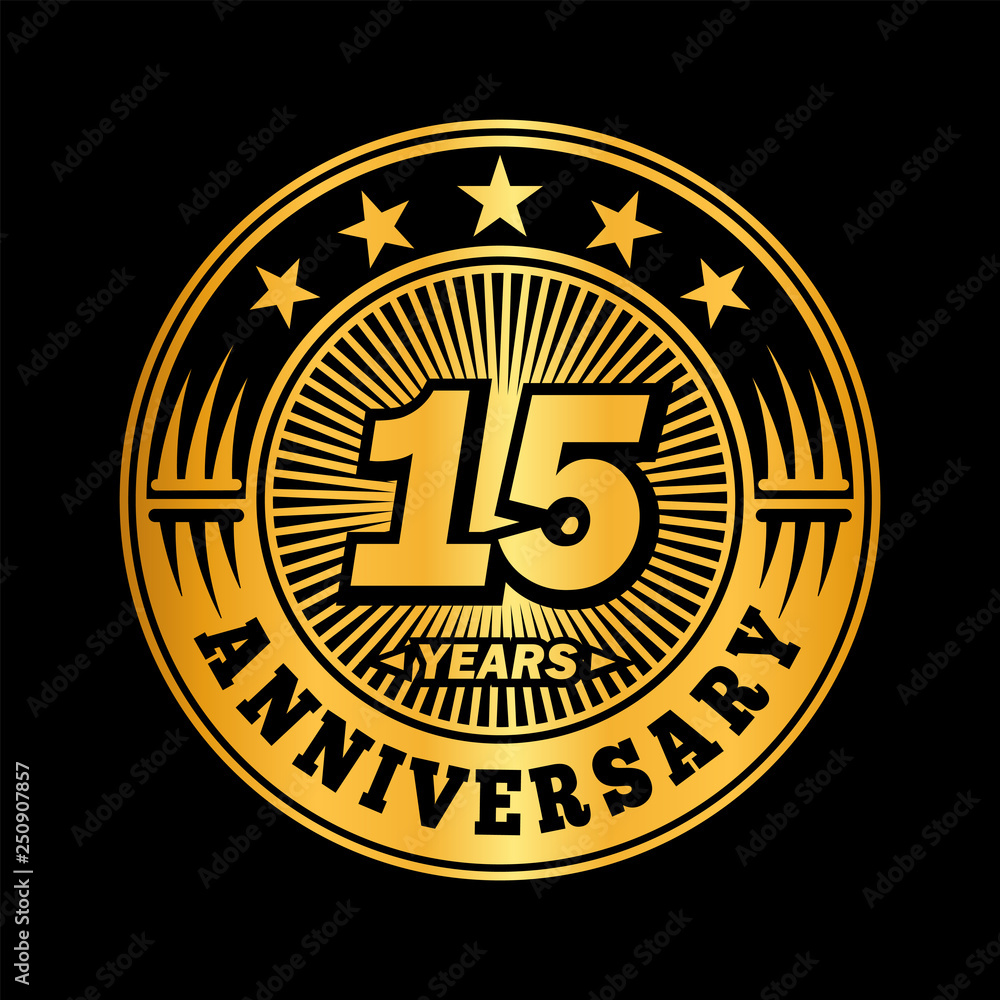 15 years anniversary. Anniversary logo design. Vector and illustration.