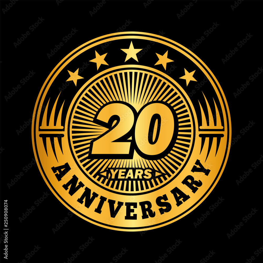 Fototapeta premium 20 years anniversary. Anniversary logo design. Vector and illustration.