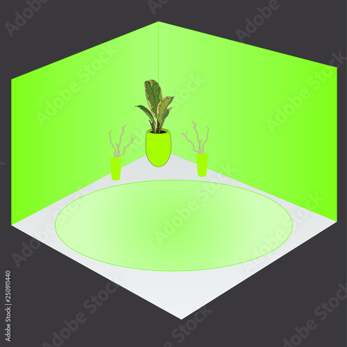 project green room on a dark background