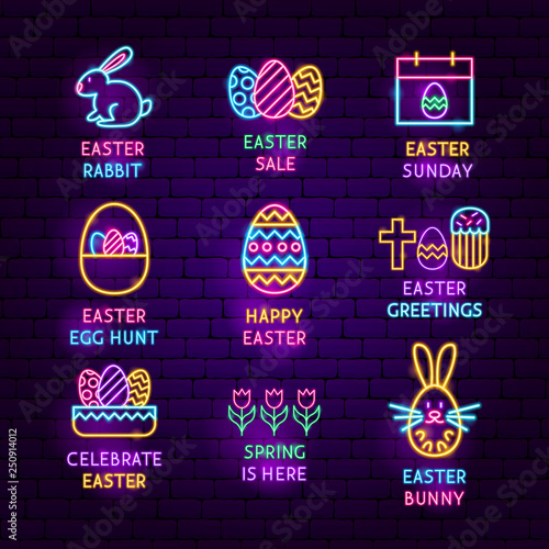 Easter Neon Label Set