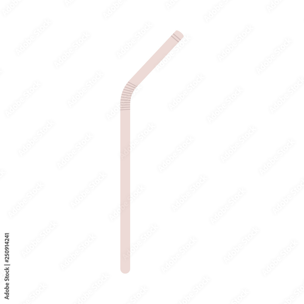 Metal modern reusable straw, tube or pipe in a flat style. Metal modern reusable straw, tube or pipe in a flat style.