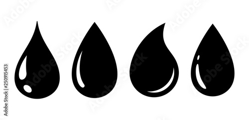 Water drop in flat style set. Vector