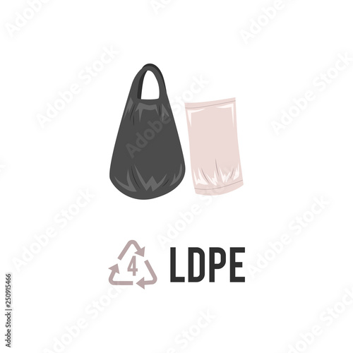 Plastic recycling icon, symbol and sign PELD, LDPE. photo