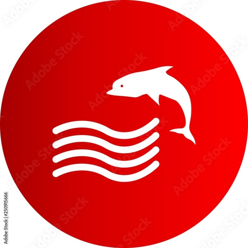 Vector Swimming Dolphin Icon