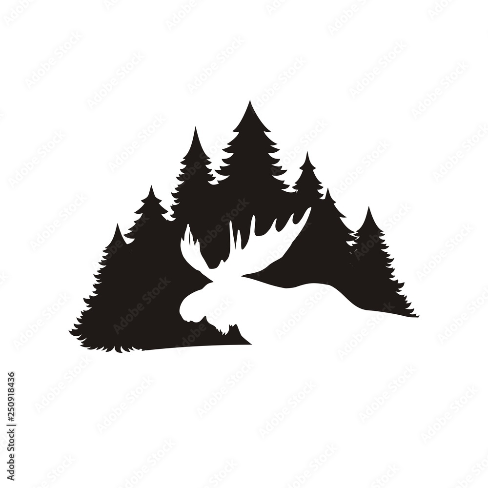 Obraz premium Silhouette of moose