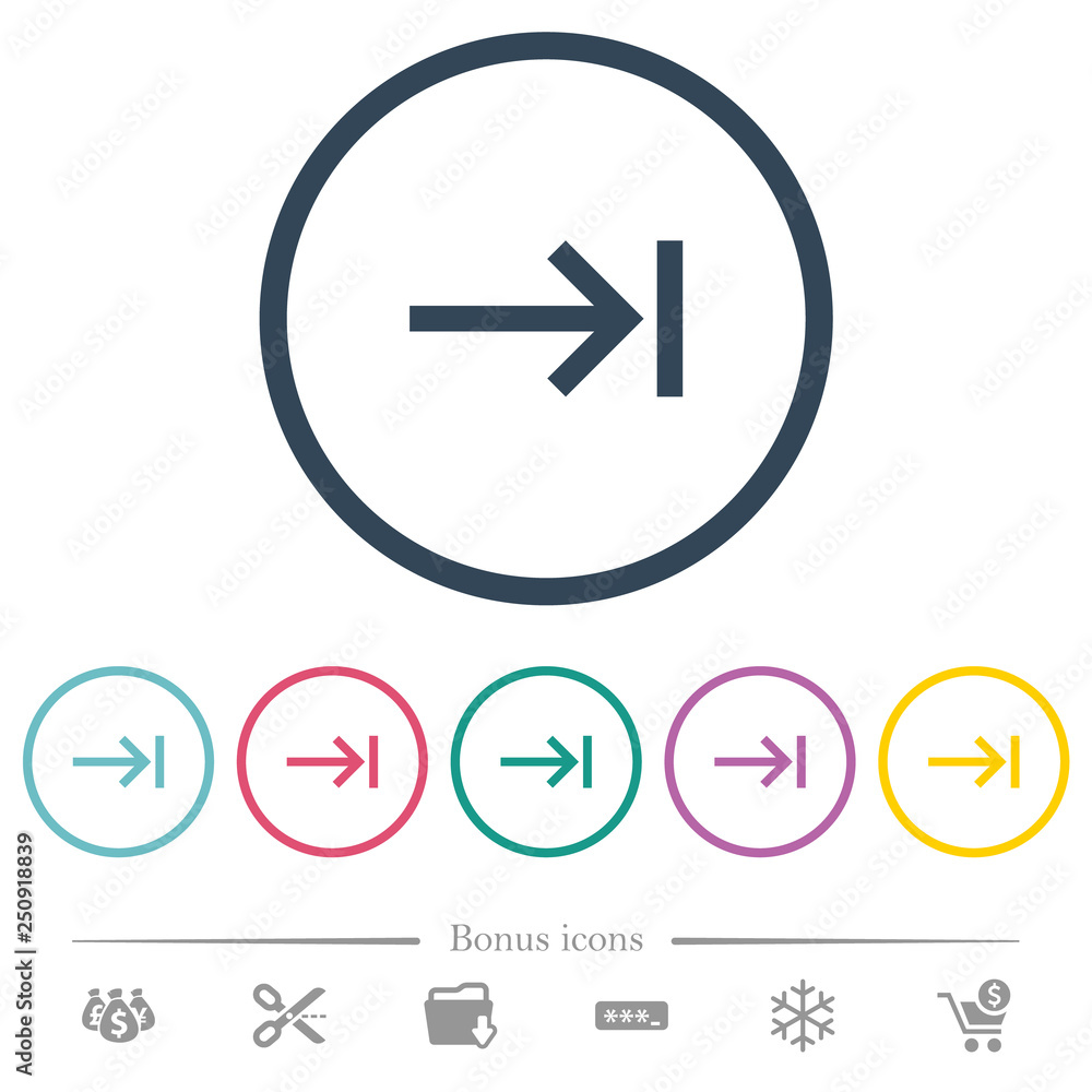 Keyboard tab flat color icons in round outlines Keyboard tab flat color icons in round outlines