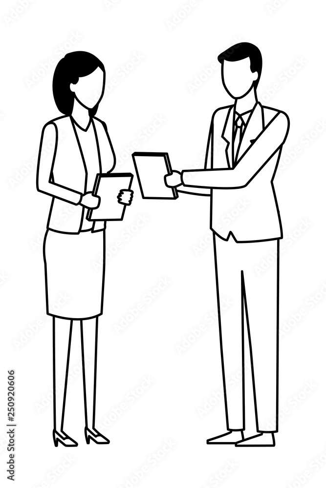 business team conversation faceless black and white business team conversation faceless black and white