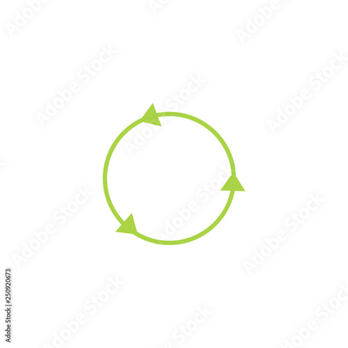 Recycling circle line sign and icon. Green recycling eco symbol with arrows.