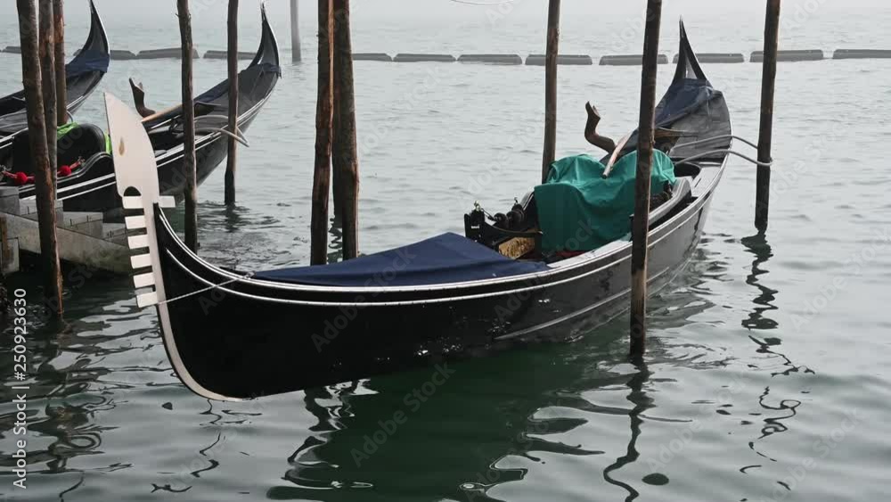 Venice, Italy - Palaces and Gondolas of the San Marco Basin wrapped in fog Venice, Italy - Palaces and Gondolas of the San Marco Basin wrapped in fog
