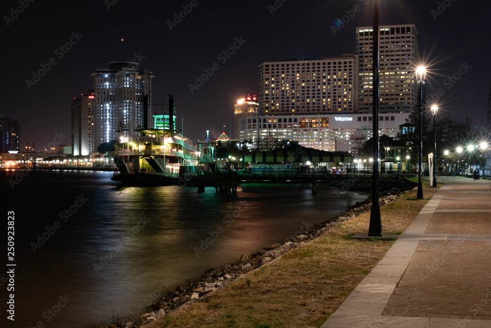 New Orleans Night Time Levee