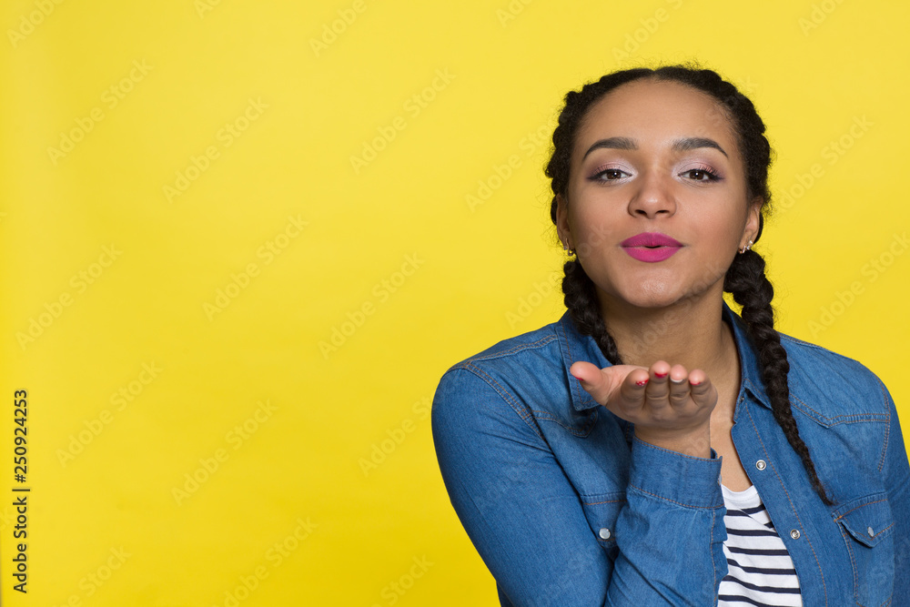 Emotional young African woman at studio Emotional young African woman at studio