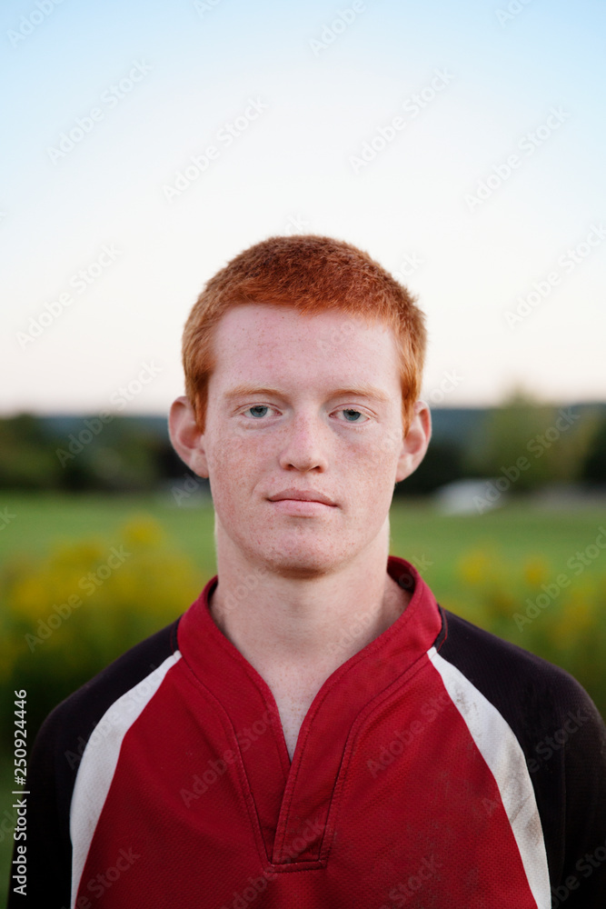 Portrait of young football player Portrait of young football player
