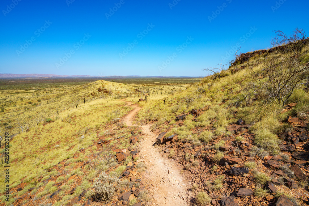 hiking on mount bruce in karijini national park, western australia 2