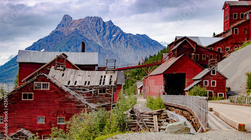 Kennecott Copper Mine is abandoned to the Alaskan Mountains. photo