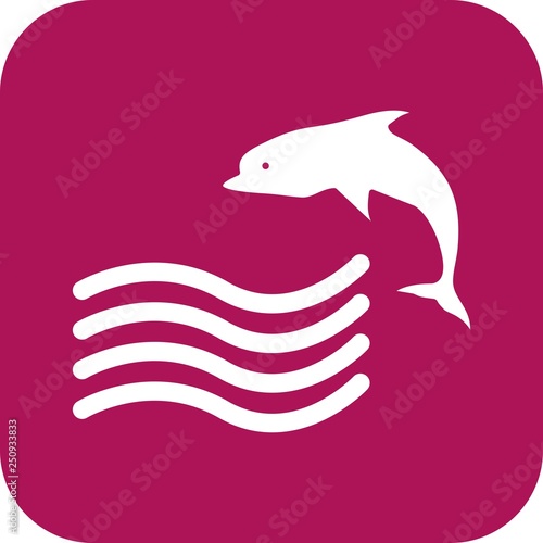 Vector Swimming Dolphin Icon