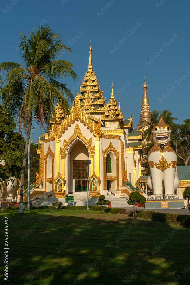 View of a temple near Shwedagon pagoda in Yangon, Myanmar View of a temple near Shwedagon pagoda in Yangon, Myanmar