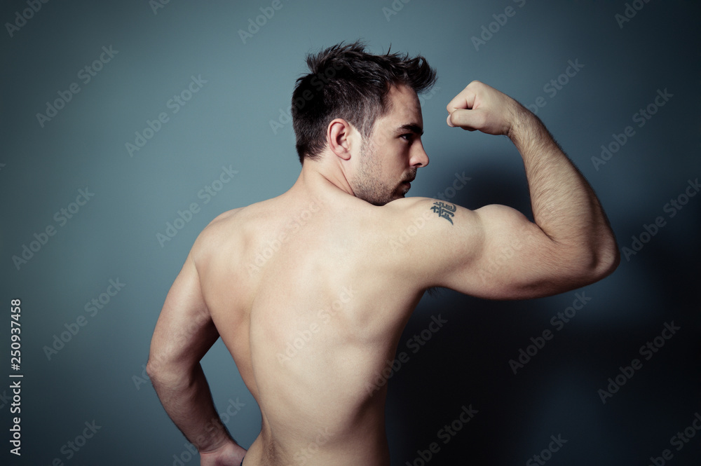 young muscular man portraits