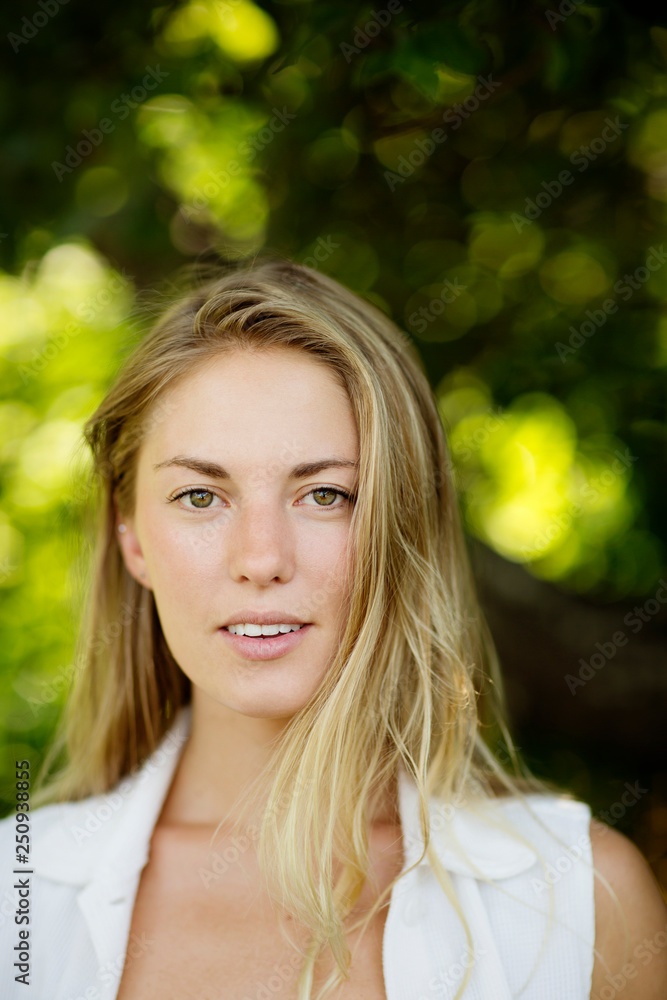 Portrait of young blonde woman 