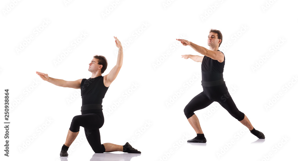 Young dancer isolated on the white