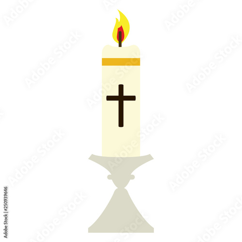 Isolated Paschal candle image. Holy week. Vector illustration design