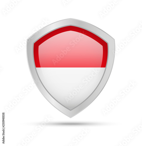 Free Download Shield with Indonesia flag on white background. Vector illustration. - GFXLoad