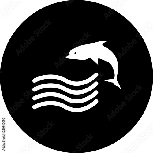 Vector Swimming Dolphin Icon