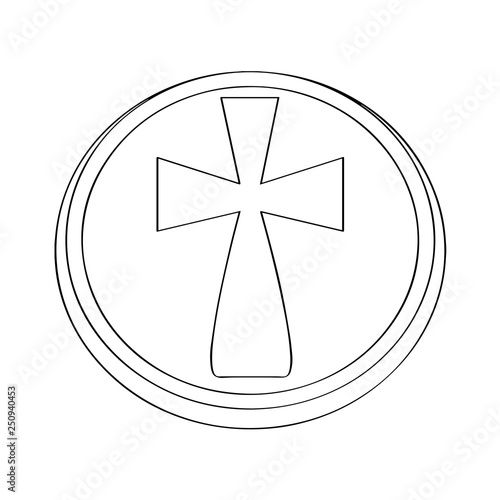 Isolated host outline. Holy week. Vector illustration design