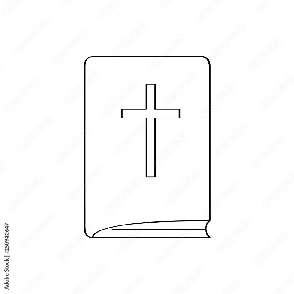 Fototapeta premium Isoalted holy bible outline. Vector illustration design