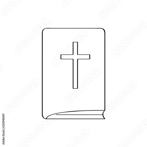 Isoalted holy bible outline. Vector illustration design