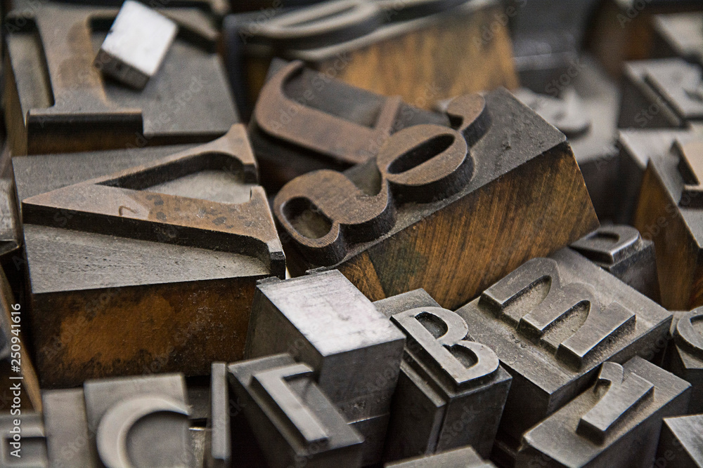 © pureradiancecmp - alphabet letters background from a old letter press machine