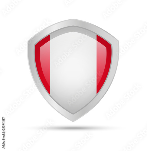 Free Download Shield with Peru flag on white background. Vector illustration. - GFXLoad