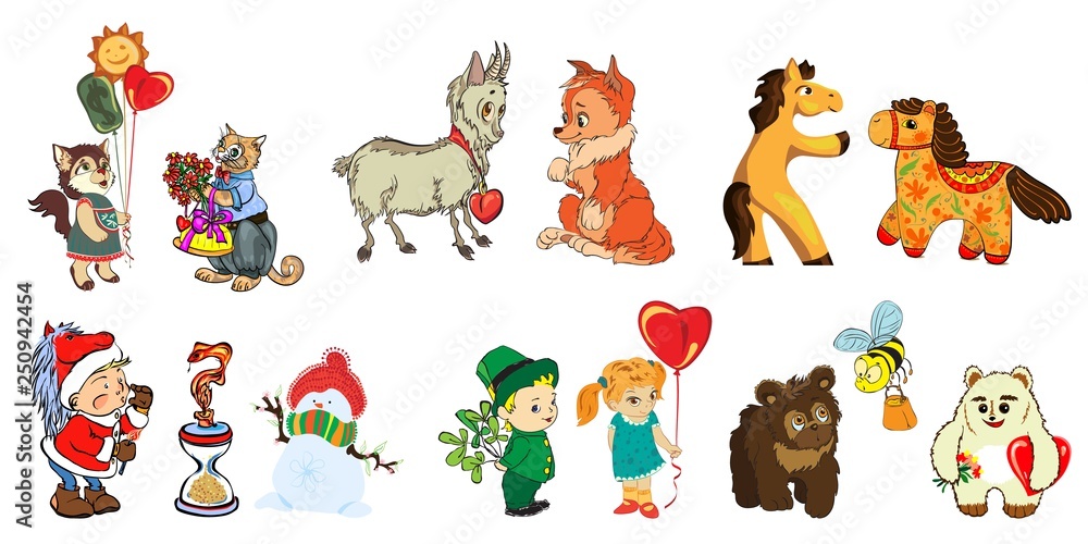 Obraz premium Funny pictures for children and design of various children s products, cards, books.