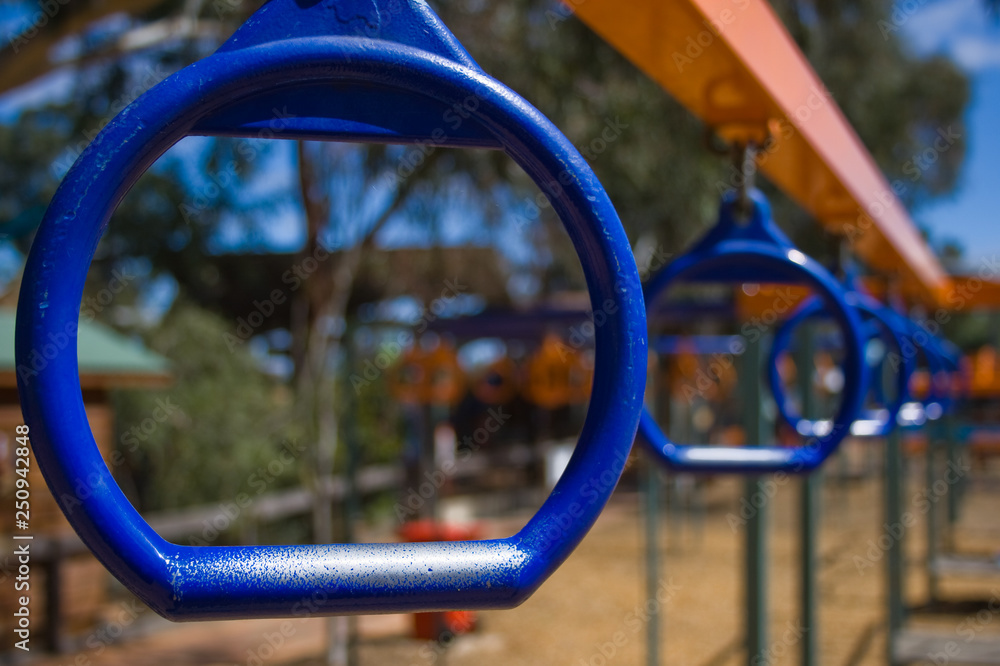 Blue Playground Swinging Bars Blue Playground Swinging Bars