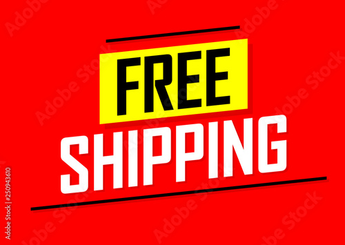 Free Shipping, banner design template, sale tag, vector illustration