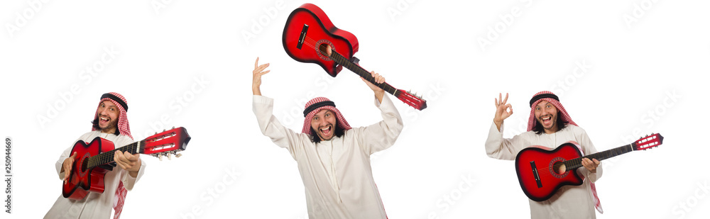 Arab man playing isolated on white Arab man playing isolated on white