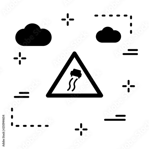 Vector Slippery Road Sign Icon