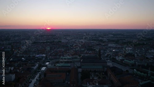 Aerial Denmark Copenhagen June 2018 Sunset 30mm 4K Inspire 2 Prores  Aerial video of downtown Copenhagen in Denmark at sunset. photo