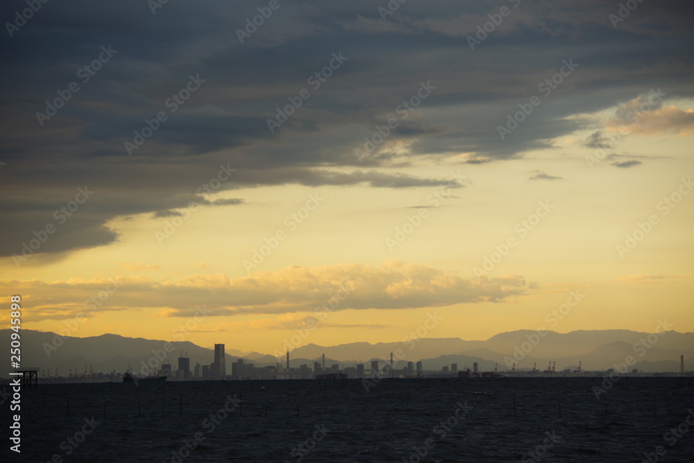 夕焼けの江川海岸