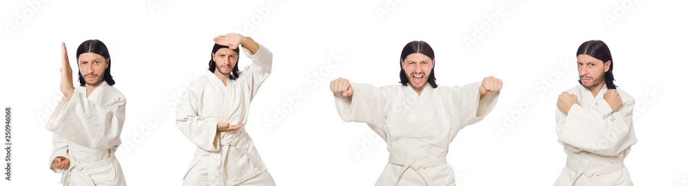 Karate fighter isolated on white Karate fighter isolated on white