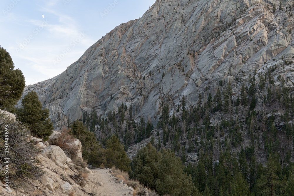 The Mt. Whitney trail through mountains near Lone Pine, California, CA