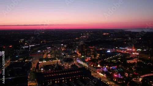 Wallpaper Mural Aerial Denmark Copenhagen June 2018 Night 30mm 4K Inspire 2 Prores  Aerial video of downtown Copenhagen in Denmark at night. Torontodigital.ca