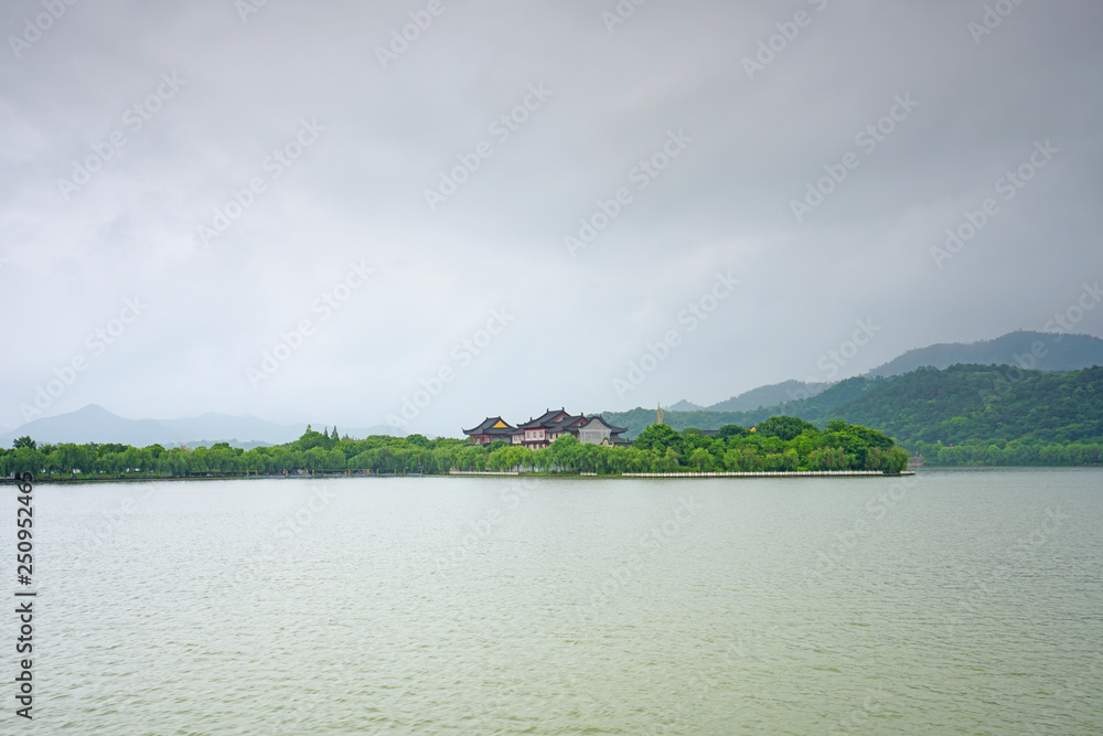 Cloudy day view of the Dong Qiang lake located in Ningbo Shi, Zhejiang Sheng, China Cloudy day view of the Dong Qiang lake located in Ningbo Shi, Zhejiang Sheng, China
