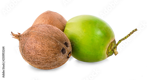 green coconut isolated on white background