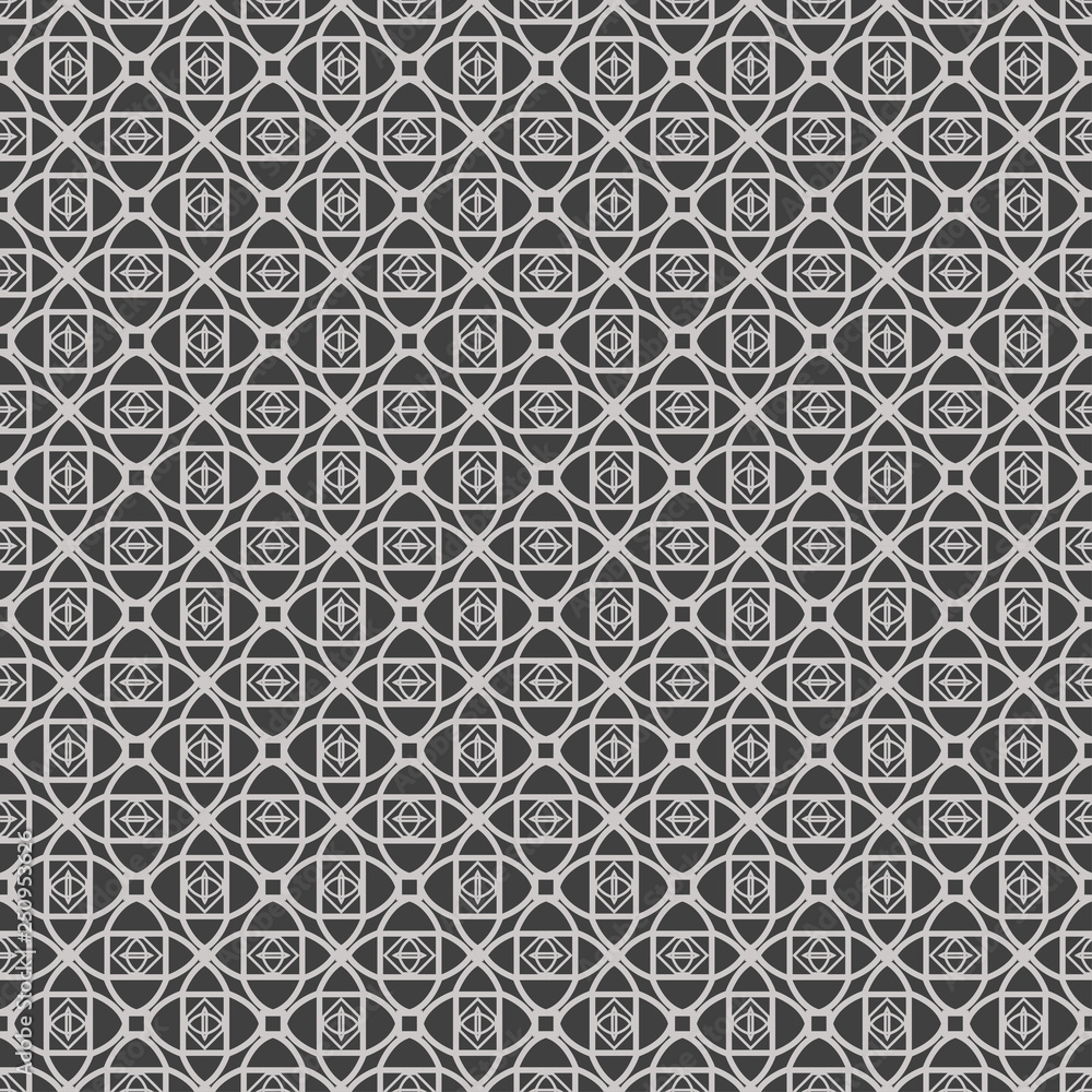 Beautiful Seamless Lace Geometric Ornament Vector Illustration. Abstract. grey color