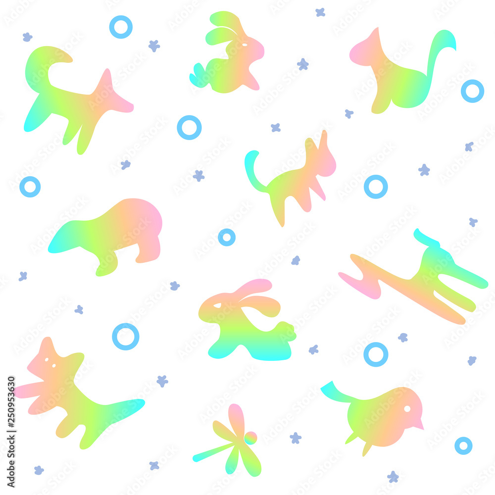 Obraz premium Colorful animals. Seamless pattern. Vector illustration