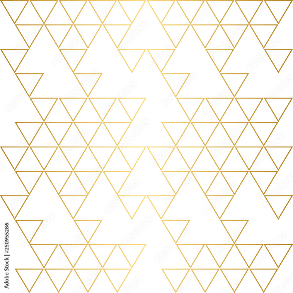Fototapeta premium Geometric gold line pattern on white background
