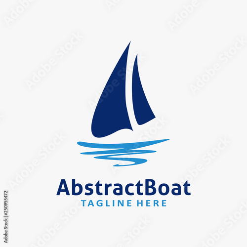 Abstract sailboat logo design