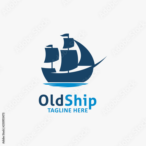 Old ship logo design