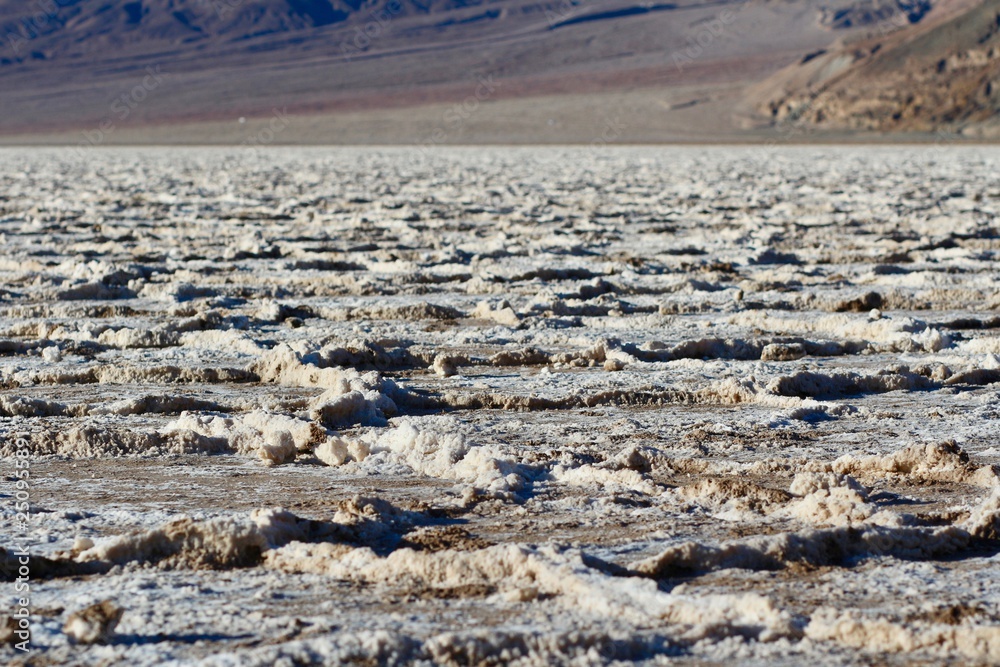 Close up of Natural Salt at Death Valley National Park, California