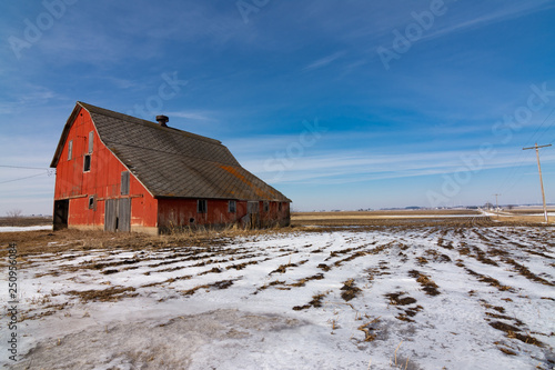 Vintage orange barn